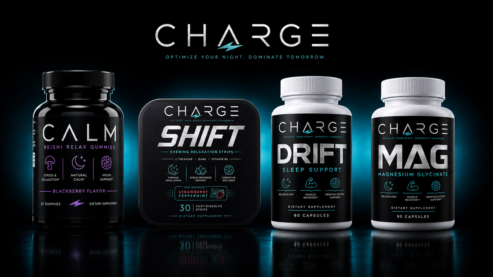 CHARGE lineup: CALM, SHIFT, DRIFT, MAG